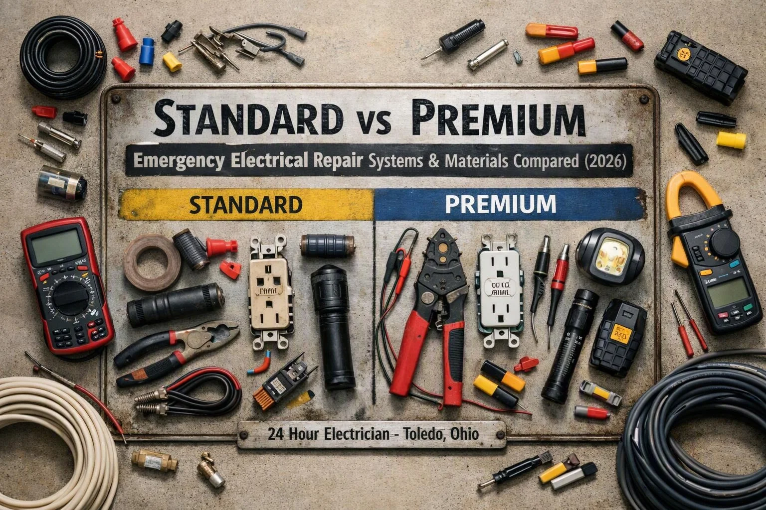 Standard vs Premium Emergency Electrical Repair Systems & Materials Compared (2026)